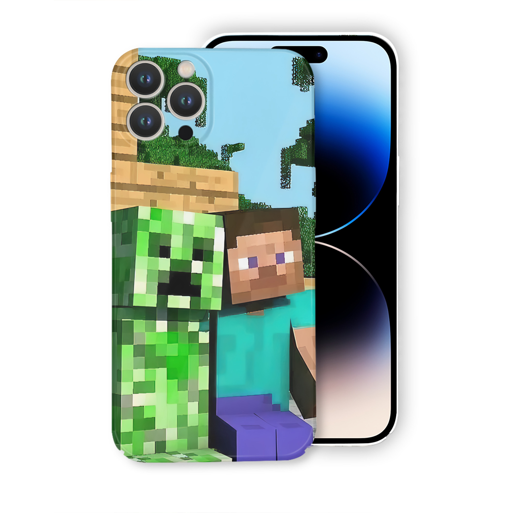 （画像用） マインクラフト ブロックの世界 Minecraft MC Block world 【iPhone 14シリーズ対応】ハードケース
